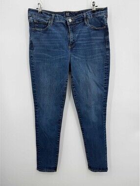Gap Denim Womens Jeans Blue Mid Rise Skinny Stretch Denim Size 33 Regular